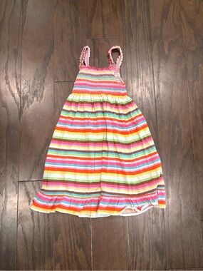 Oshkosh B’Gosh Colorful Striped Smocked Sleeveless Long Dress- Sz S